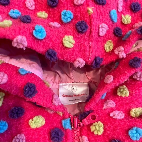 Hanna Andersson pink polka dot jacket size 80 - Picture 2 of 3